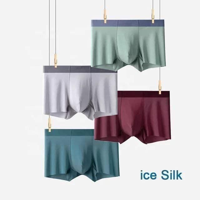 Men's Ice Silk Briefs Boxers  (Pack of 3)(random colour) - CL-MA-1274