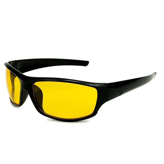 night driving glasses, unisex, eye-wear for day and night, yellow color, sunglasses for bikes and cars, rectangle glass - CL-DI-935